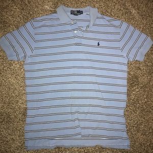 Polo Ralph Lauren Striped Baby Blue Collared